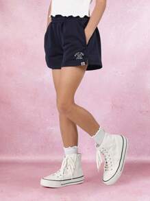 SUMWON Elasticated Waist Athletic Summer Sports Shorts Fleece Drawstring Jogging Jersey Leisure Loungewear Everyday Essential