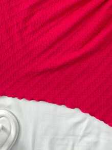 SHEIN Teen Girls Holiday Pink Textured Strapless Side Slit Drawstring Waist Asymmetrical Hem Mini Dress, Wedding Season Afternoon Tea Fashion Fall Winter Lining