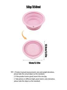 PETSIN 1个简约时尚宠物折叠碗，宠物用品，采用抗变形硅胶材质，猫狗便携式水碗/食碗，带挂孔设计，欧美流行宠物配件 - 彩色 - 查看 6