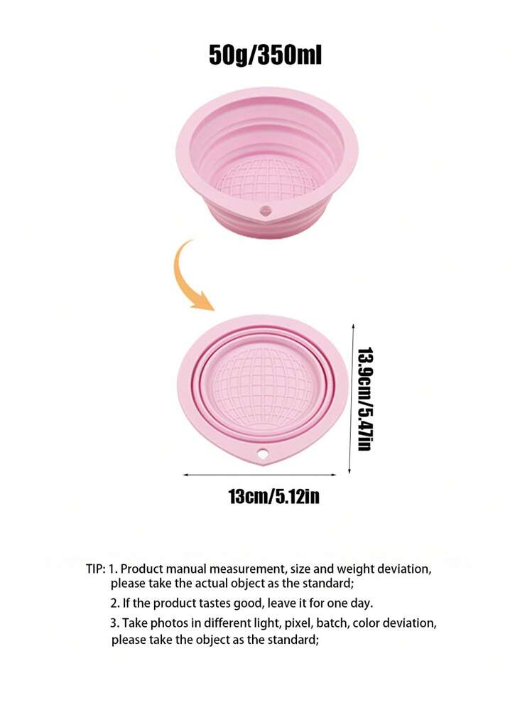 PETSIN 1个简约时尚宠物折叠碗，宠物用品，采用抗变形硅胶材质，猫狗便携式水碗/食碗，带挂孔设计，欧美流行宠物配件 - 彩色 - 查看 6