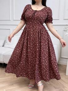 Modelyn Robe décontractée à manches courtes grande taille, idéale pour l'été - Multicolore - Voir 3