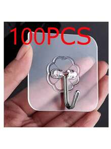 1//10/20/30/50/100pcs Heavy Duty Transparent Wall Hooks, Adhesive Hooks For Kitchen, Bathroom, Bedroom, Livingroom, Multi-Functional, Suitable For Party Decoration, Christmas, Valentine's Day Gifts, Minimalist, Wedding Decor, Boho - Multicolor - View 13