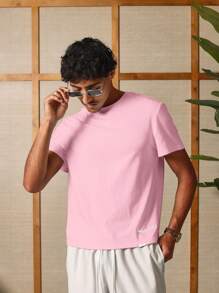 SUMWON Áo phông in địa chỉ Santa Cruz California cổ điển mùa hè Trượt ván lướt sóng bãi biển Phong cách sống Đường phố Pacific Avenue Áo phông cổ điển thoải mái vừa vặn mặc đi nghỉ dưỡng - Màu Hồng baby - Xem 3