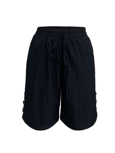 Calvaya Women's Loose Straight Leg Shorts, Casual Mid-Thigh Pants