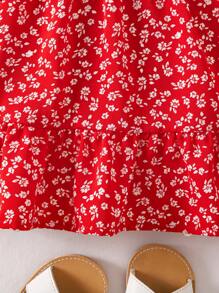 SHEIN Babygirl Summer Cute Ditsy Floral Short Sleeve Dress, Mommy And Me Matching Outfits (2 Pieces Sold Separately) - Multicolor - View 4