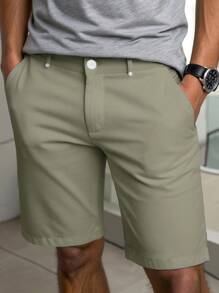 Manfinity Homme Pantaloncini casual da uomo a gamba dritta, di colore unito