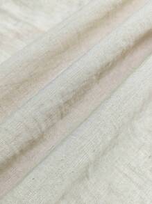 INAWLY 女式纯色不对称领口荷叶边时尚短款连衣裙 - 卡其色 - 查看 4