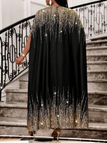 Fleurora Primavera e verão elegante festa coquetel concerto/festival de música colorido tecido decote redondo vestido de baile uma peça manga longa manga curta vestidos plus size aniversário e eventos vestidos festival plus size roupas de verão roupas femininas trajes de festival de verão trajes de festival para mulheres roupas de verão femininas trajes de verão para mulheres vestidos de verão para mulheres - Multicolorido - Ver 2