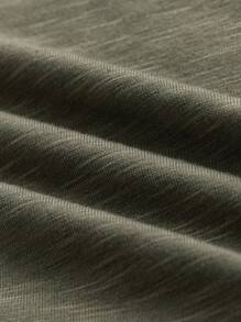 Maija 2025 Spring & Summer New White Narrow Shoulder Mustard Green Bamboo Texture Fabric Men's Casual Tank Top, Versatile For Business, Beach, Party, Wedding Guest, Independence Day, Mother's Day, Music Festival, Graduation - Army Green - View 12