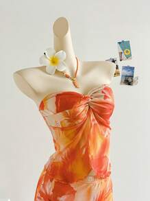 Soleia Women Two Pieces Outfits For Daily Wear - Orange - View 6