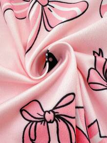 2 piezas Pijama con lazo decorativo para niñas grandes