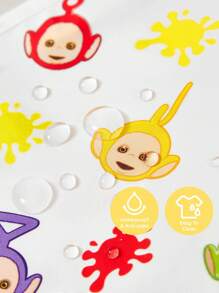 Teletubbies X SHEIN 0-2岁婴幼儿宝宝防水防油防污围兜TPU材质，可爱卡通图案，男女童适用，适合吃辅食，柔软轻便，可折叠便携 - 彩色 - 查看 2