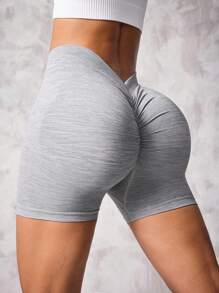 Easithlete 女士褶皱健身运动短裤，日常运动骑行短裤 - 彩色 - 查看 3