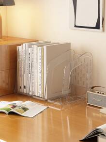 优质亚克力透明加厚创意简约大容量书架，办公桌书籍和文件整理器，返校