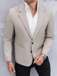 Manfinity Mode 大码男士休闲通勤纯色西装外套