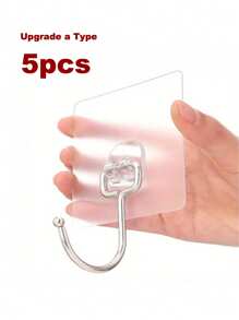 1//10/20/30/50/100pcs Heavy Duty Transparent Wall Hooks, Adhesive Hooks For Kitchen, Bathroom, Bedroom, Livingroom, Multi-Functional, Suitable For Party Decoration, Christmas, Valentine's Day Gifts, Minimalist, Wedding Decor, Boho - Multicolor - View 7