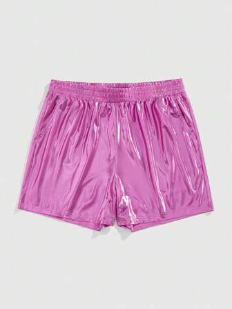 Street Life Shorts de sport brillants de couleur unie pour hommes
