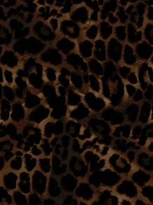 Soleia 2件套女士夏季时尚豹纹前系带抹胸上衣和短裤套装 - 彩色 - 查看 7