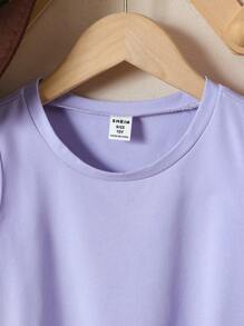 Tween-Mädchen Neuheiten Frühjahr & Sommer 2025, lässiges, bequemes Tanktop mit asymmetrischem Saum in Dunkelgrau, geeignet für den Alltag, Outdoor-Aktivitäten und Familienurlaube - Mauve - Übersicht 4