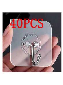 1//10/20/30/50/100pcs Heavy Duty Transparent Wall Hooks, Adhesive Hooks For Kitchen, Bathroom, Bedroom, Livingroom, Multi-Functional, Suitable For Party Decoration, Christmas, Valentine's Day Gifts, Minimalist, Wedding Decor, Boho - Multicolor - View 11