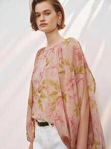 Lumivelle Women's Printed Round Neck Long Sleeve Blouse (Random Print) Fall Cloth For Women - Multicolor - View 5