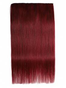 Burgundy Clip In Hair Extensions Real Human Hair 1Pc 5 Clips Remy Human Hair Clip In Extensions Soft Silky Straight For Women 99J Hair Extensions Halloween Costumes - S99J - View 5