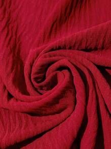 Sunserae 加大码圆领无袖后背蝴蝶结装饰休闲优雅连衣裙，适合外出和聚会 - 酒紅色 - 查看 8