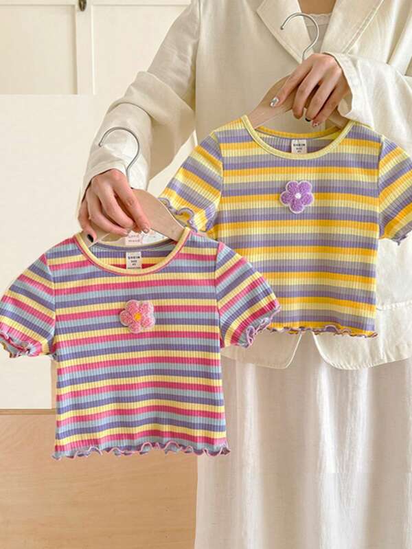 LMoss Kids LMoss    2pcs Youth Girl Striped Camisole Top Set