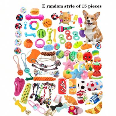 PETSIN Bộ búp bê thú cưng 3/5/10/15/20 chiếc, Bóng nhai cho chó, Đồ chơi bằng vải nhung kêu, Đồ chơi cắn cho chó con, Đồ chơi bằng vải nhung chân thực, Đồ chơi nhai thân thiện với răng với thiết kế độc đáo, Đồ chơi tương tác cho chó nhỏ/vừa/lớn, Sử dụng trong nhà/ngoài trời, Dễ dàng cất giữ, Kiểu dáng/Màu sắc ngẫu nhiên, Bộ đồ chơi thú cưng phổ biến ở Châu Âu và Châu Mỹ