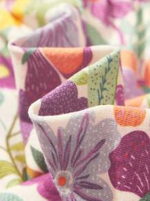 Cozy Pixies Vestido de tirantes de punto suave con estampado floral para bebé niña - Multicolor - Ver 6