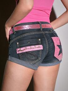 ROMWE Grunge Punk 1 件金属扣腰带，女士时尚闪亮装饰牛仔裤腰带，百搭配饰设计，欧美风格 - 彩色 - 查看 5