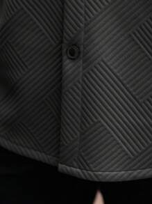 Manfinity Homme Veste à capuche à poches utilitaires à simple boutonnage et manches longues pour hommes - Noir - Voir 7