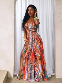 Váy họa tiết da báo BamGleam Xuân/Hè mới dành cho nữ, phù hợp mặc trong các dịp lễ hội âm nhạc, lễ Phục sinh, Nashville, phong cách Boho, sinh nhật, tốt nghiệp, mặc hàng ngày, kỳ nghỉ, du lịch biển, bãi biển, tắm nắng - Nhiều màu - Xem 3