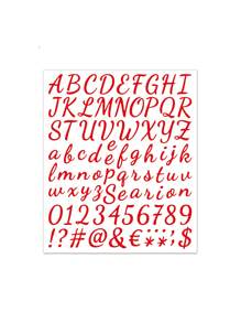 Pegatinas con nombre DIY con letras, números y símbolos del alfabeto florales hechos a mano - Rojo - Ver 2