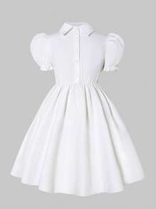 SHEIN Explorewe 2 Stücke/Set Teenager Mädchen Sommer Denim Weste und weiß Midi-Kleid, Outfit mit zwei Teilen