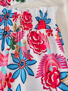 Bộ 2 áo yếm và quần short in hoa cho bé gái tuổi mới lớn - Nhiều màu - Xem 7