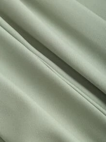 Sweetra 女士复古优雅提花褶皱阔腿裤，秋冬 - 綠色 - 查看 4