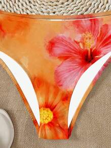 少女休闲花卉印花吊带背心和紧身裤泳衣套装，度假风格，适合夏季“Coconutgirl” - 彩色 - 查看 3