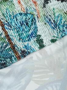 Sweetra 女士热带印花抹胸，休闲度假装 - 彩色 - 查看 5