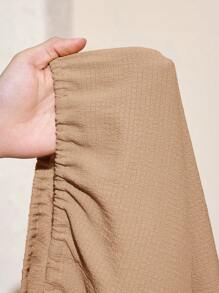 Slaydiva Nouvelle chemise décontractée à manches courtes en tissu texturé orange, printemps/été - Nude - Voir 8