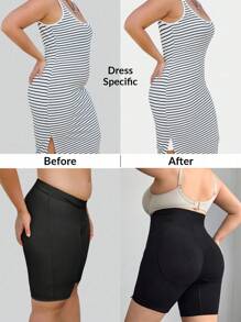 SHEIN CURVE+ Quần legging định hình eo cao, dáng cong cỡ lớn, phong cách Boho - màu đen - Xem 1