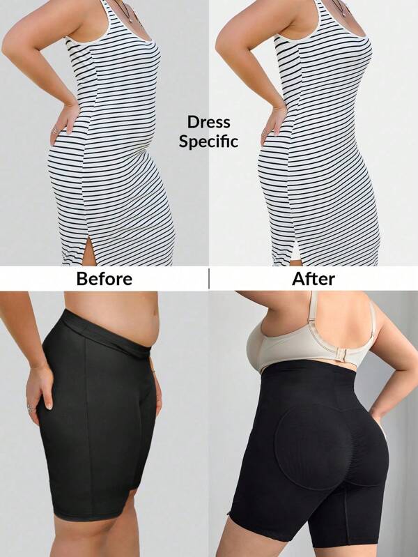 SHEIN CURVE+ Leggings moldeadores de cintura alta talla grande, curvas plus, estilo boho vacacional