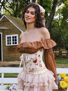 SHEIN 1 件女士时尚优雅花卉印花腰带 - 彩色 - 查看 5