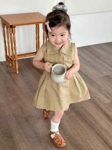 Dazy Kids Baby Girls Sleeveless Casual Midi Dress, Summer