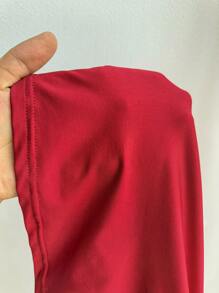 TRNVIE 女士性感纯色镂空抹胸，夏季 - 酒紅色 - 查看 6