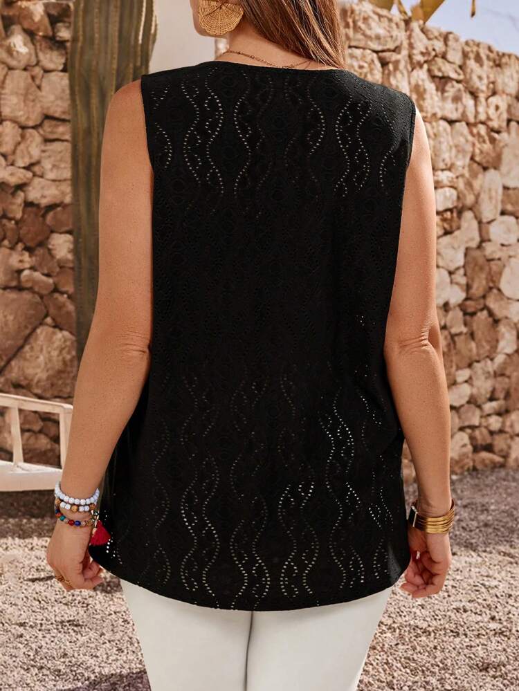 Plus Size Solid Color Tank Top, Fashionable For Summer