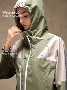 OutZeal Women's Long Sleeve Zip Front Hooded Raincoat, Multi-Color Jackets