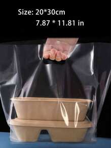 20 个带手柄的透明礼品袋，透明塑料购物袋，坚固耐用，适用于母亲节、婚礼、生日、毕业典礼、新娘送礼会、派对用品、购物 - 無色 - 查看 3