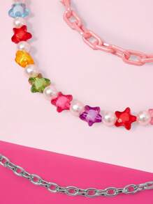 THE POWERPUFF GIRLS X SHEIN 亚克力时尚花朵、泡泡、毛茛图案拉链头