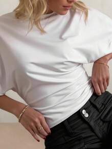 SHEIN White Loose Fit T-Shirt, Fashionable For Summer
